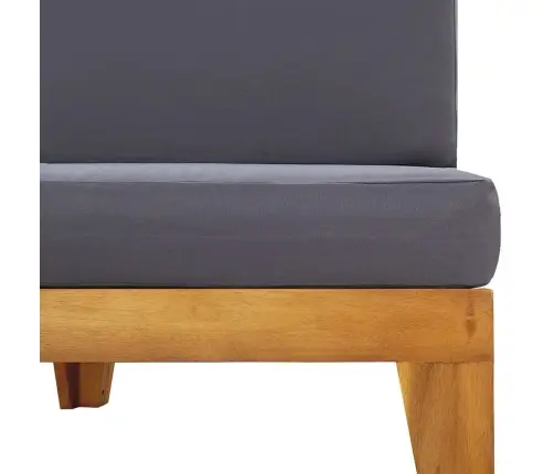 Vidējais Dīvāns Ar Tumši Pelēkiem Matračiem, Akācijas Koks Vidaxl