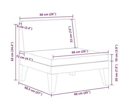 Vidējais Dīvāns Ar Tumši Pelēkiem Matračiem, Akācijas Koks Vidaxl
