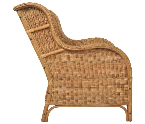 Dīvāns Ar Matraci, Gaiši Brūns, Dabīga Rotangpalma Un Lins Vidaxl