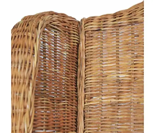 Dīvāns Ar Matraci, Gaiši Brūns, Dabīga Rotangpalma Un Lins Vidaxl