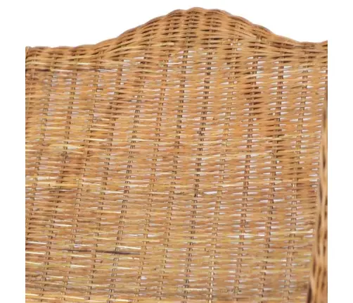 Dīvāns Ar Matraci, Gaiši Brūns, Dabīga Rotangpalma Un Lins Vidaxl