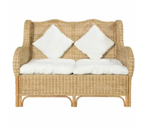 Divvietīgs Dīvāns, Dabīga Rotangpalma Un Lins Vidaxl