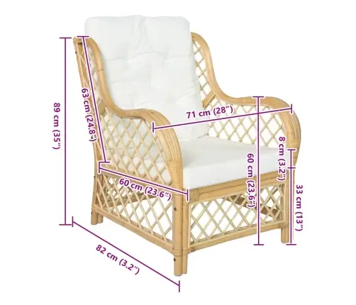 Diivan Istmepadjaga, Naturaalne Rotang Ja Lina