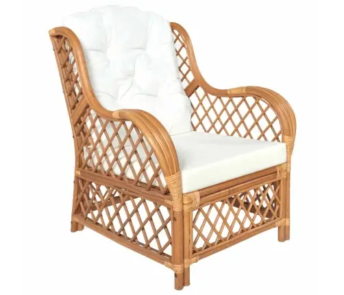 Krėslas Su Pagalvėle, Šviesiai Rudas, Natūralus Ratanas/Linas