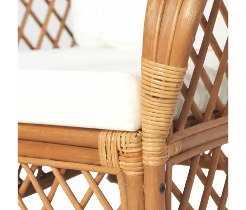 Krėslas Su Pagalvėle, Šviesiai Rudas, Natūralus Ratanas/Linas