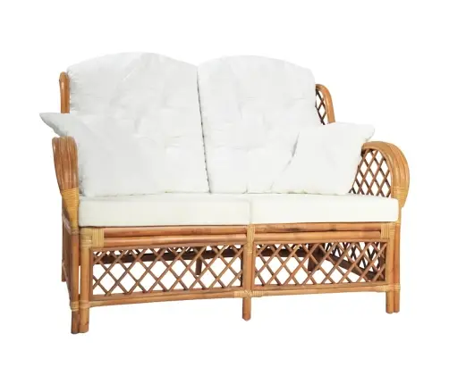 Divvietīgs Dīvāns, Gaiši Brūna Rotangpalma Vidaxl