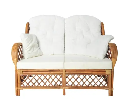 Divvietīgs Dīvāns, Gaiši Brūna Rotangpalma Vidaxl