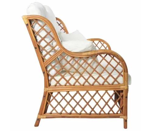 Divvietīgs Dīvāns, Gaiši Brūna Rotangpalma Vidaxl