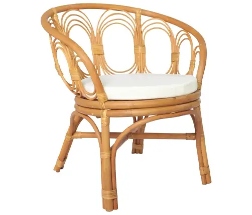 Virtuves Krēsls Ar Matraci, Brūna Dabīgā Rotangpalma, Lins Vidaxl