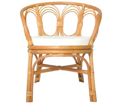 Virtuves Krēsls Ar Matraci, Brūna Dabīgā Rotangpalma, Lins Vidaxl