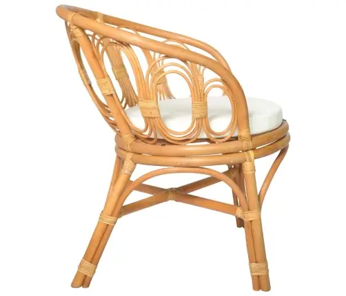 Virtuves Krēsls Ar Matraci, Brūna Dabīgā Rotangpalma, Lins Vidaxl