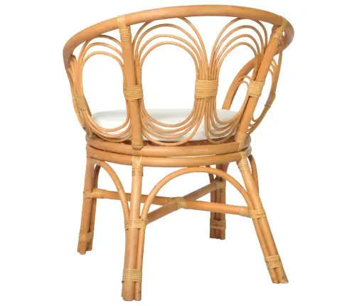 Virtuves Krēsls Ar Matraci, Brūna Dabīgā Rotangpalma, Lins Vidaxl