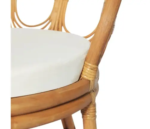 Virtuves Krēsls Ar Matraci, Brūna Dabīgā Rotangpalma, Lins Vidaxl