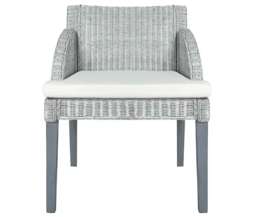 Virtuves Krēsli Ar Spilveniem, 2 Gb., Pelēka Dabīgā Rotangpalma Vidaxl Virtuves Krēsli Ar Spilveniem, 2 Gb., Pelēka Dabīgā Rotangpalma Vidaxl