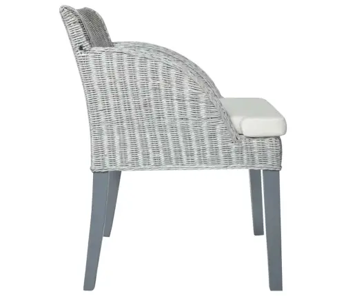 Virtuves Krēsli Ar Spilveniem, 2 Gb., Pelēka Dabīgā Rotangpalma Vidaxl Virtuves Krēsli Ar Spilveniem, 2 Gb., Pelēka Dabīgā Rotangpalma Vidaxl