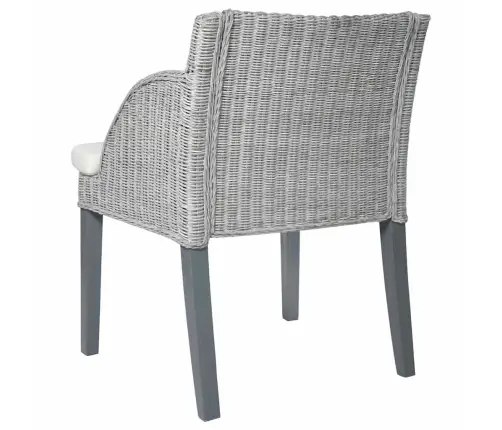 Virtuves Krēsli Ar Spilveniem, 2 Gb., Pelēka Dabīgā Rotangpalma Vidaxl Virtuves Krēsli Ar Spilveniem, 2 Gb., Pelēka Dabīgā Rotangpalma Vidaxl