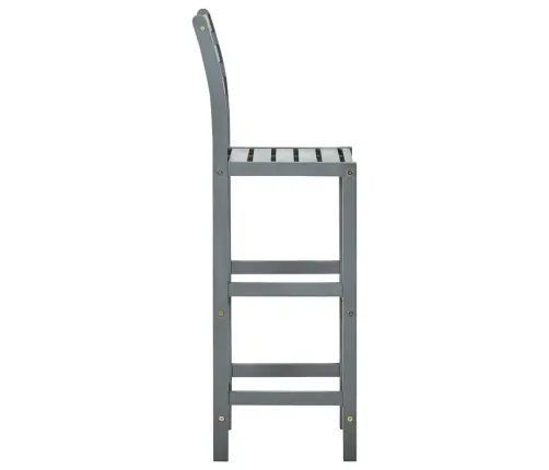 Baro Taburetės, 4Vnt., Pilkos, Akacijos Medienos Masyvas