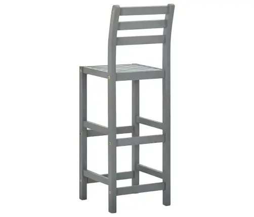 Baro Taburetės, 4Vnt., Pilkos, Akacijos Medienos Masyvas