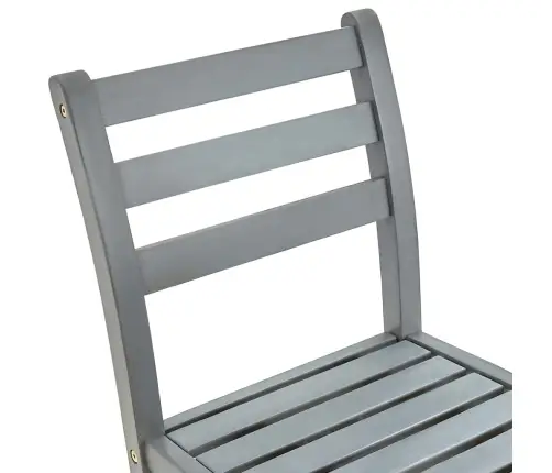 Baro Taburetės, 4Vnt., Pilkos, Akacijos Medienos Masyvas