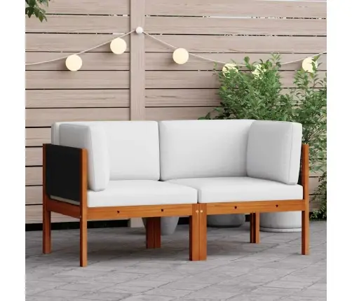 Dārza Stūra Dīvāni, 2 Gab., Ar Spilveniem, Akācijas Koks Un Virve Vidaxl