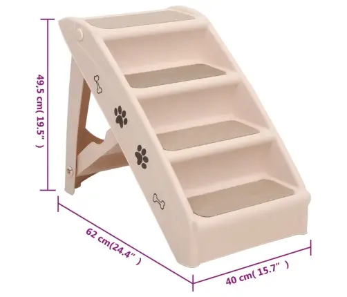 Sulankstomi Laiptai Šunims, Kreminės Spalvos, 62X40X49,5Cm