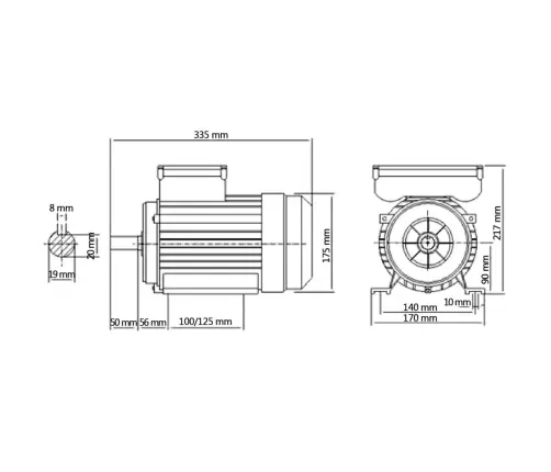 1-Faasiline Elektrimootor Alumiinium 1,5 Kw/2 Hj 2800 P/Min