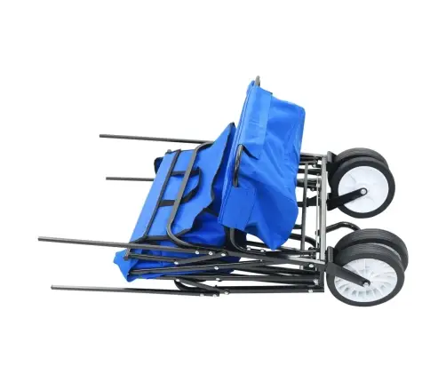 Salokāmi Rokas Ratiņi Ar Jumtiņu, Zili, Tērauds Vidaxl