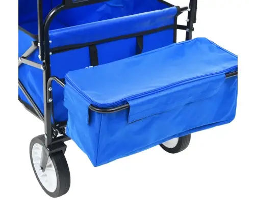 Salokāmi Rokas Ratiņi Ar Jumtiņu, Zili, Tērauds Vidaxl