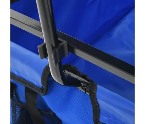 Salokāmi Rokas Ratiņi Ar Jumtiņu, Zili, Tērauds Vidaxl