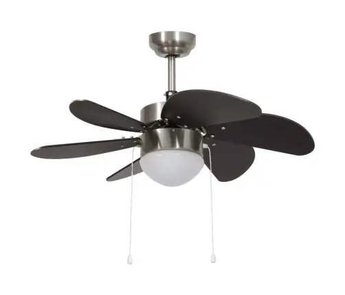 Griestu Ventilators Ar Lampu, 76 Cm, Tumši Brūns Vidaxl