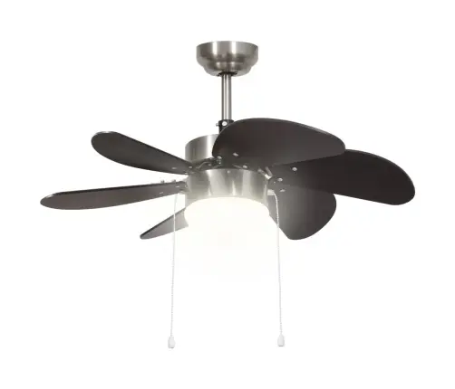 Griestu Ventilators Ar Lampu, 76 Cm, Tumši Brūns Vidaxl