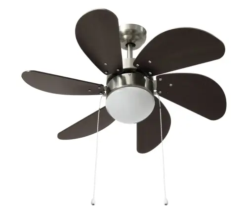 Griestu Ventilators Ar Lampu, 76 Cm, Tumši Brūns Vidaxl