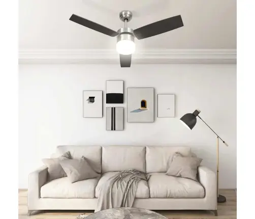 Lubinis Ventiliatorius Su Apšvietimu Ir Pulteliu, Rudas, 108Cm