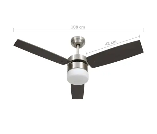 Lubinis Ventiliatorius Su Apšvietimu Ir Pulteliu, Rudas, 108Cm