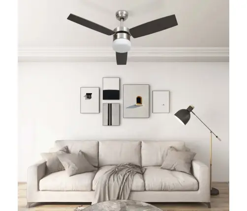 Lubinis Ventiliatorius Su Apšvietimu Ir Pulteliu, Rudas, 108Cm