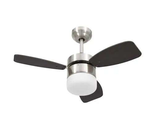 Laeventilaator Valgustuse Ja Puldiga, 76 cm Tumepruun