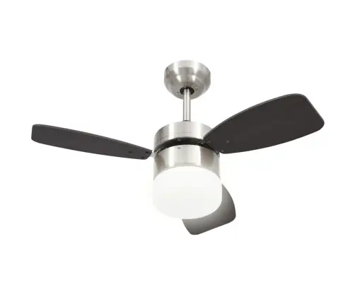 Laeventilaator Valgustuse Ja Puldiga, 76 cm Tumepruun