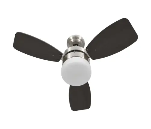 Laeventilaator Valgustuse Ja Puldiga, 76 cm Tumepruun