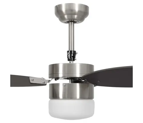 Laeventilaator Valgustuse Ja Puldiga, 76 cm Tumepruun