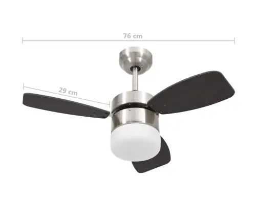 Laeventilaator Valgustuse Ja Puldiga, 76 cm Tumepruun