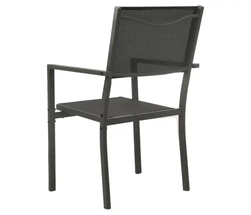 Dārza Krēsli, 4 Gab., Antracītpelēks Tērauds, Melns Tekstilēns Vidaxl