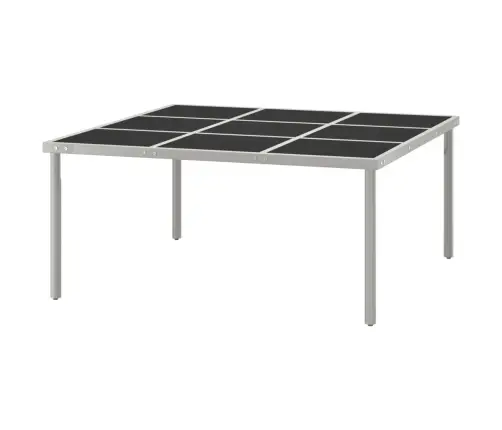 Dārza Galds, 170X170X74,5 Cm, Stikls Un Tērauds Vidaxl