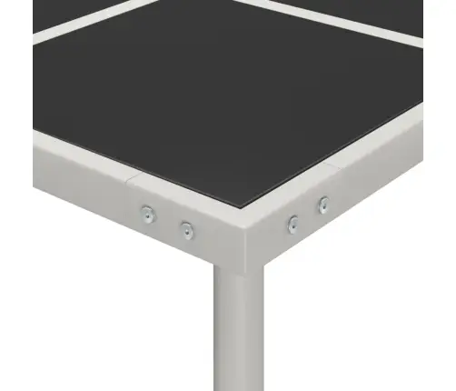 Dārza Galds, 170X170X74,5 Cm, Stikls Un Tērauds Vidaxl