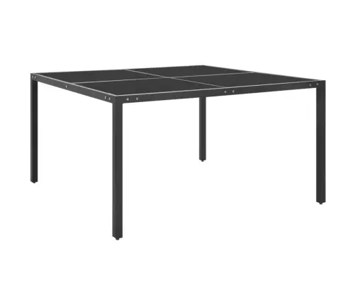 Dārza Galds, 130X130X72 Cm, Antracītpelēks, Tērauds, Stikls Vidaxl