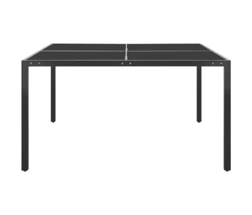 Dārza Galds, 130X130X72 Cm, Antracītpelēks, Tērauds, Stikls Vidaxl