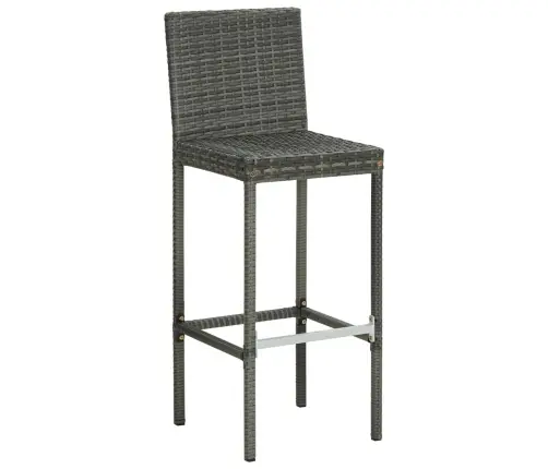 Dārza Bāra Krēsli Ar Matračiem, 2 Gab., Pelēka Pe Rotangpalma Vidaxl