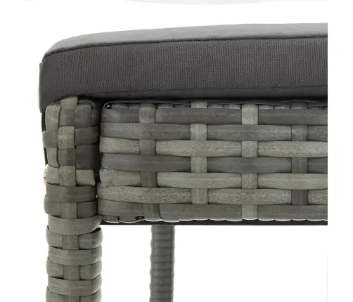 Dārza Bāra Krēsli Ar Matračiem, 2 Gab., Pelēka Pe Rotangpalma Vidaxl