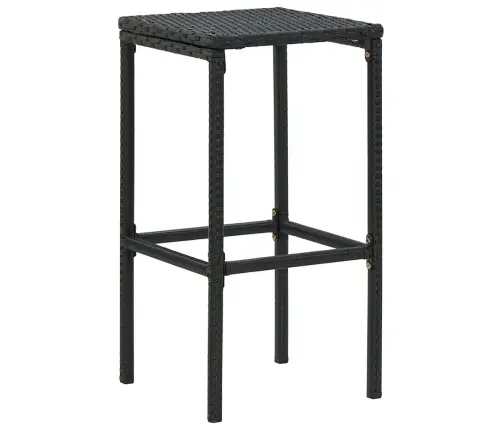 Bāra Krēsli Ar Matračiem, 3 Gab., Melna Pe Rotangpalma Vidaxl