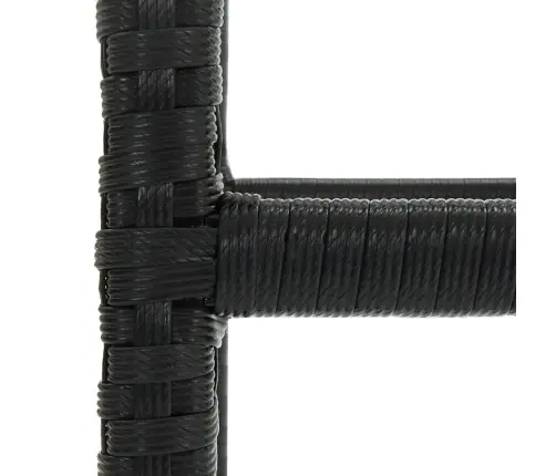 Bāra Krēsli Ar Matračiem, 3 Gab., Melna Pe Rotangpalma Vidaxl