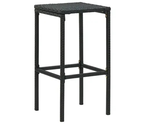 Bāra Krēsli Ar Matračiem, 4 Gab., Melna Pe Rotangpalma Vidaxl